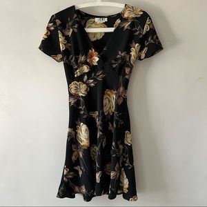 Vintage 90s a line mini dress faux wrap front small